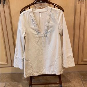 Free People size S denim tunic w pockets